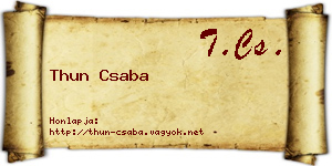 Thun Csaba névjegykártya